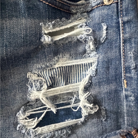 American Eagle Outfitters Ripped Blue Jean Shorts - Picture 3 of 4